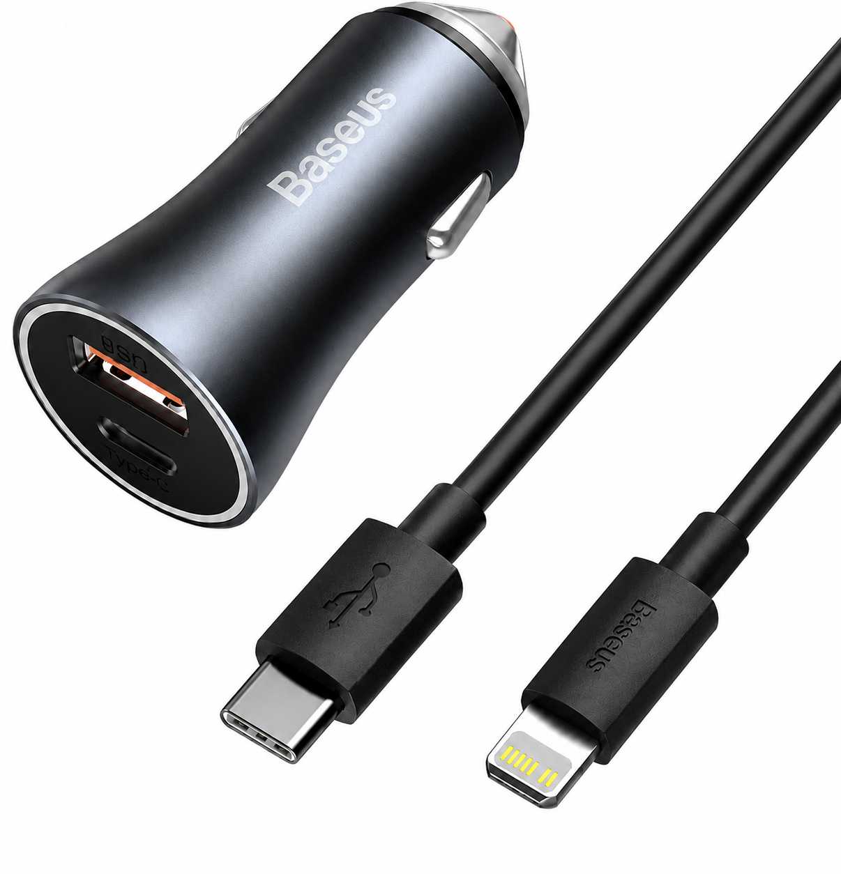 Автомобільний зарядний пристрій Baseus U+C 40W Grey (TZCCJD-B0G)